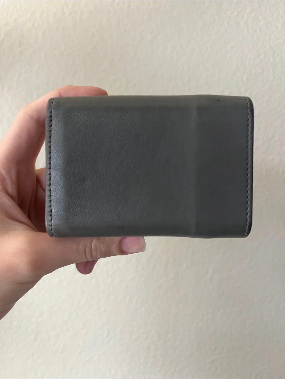 Balenciaga Dark Gray Envelope Leather Tri-Fold Wallet